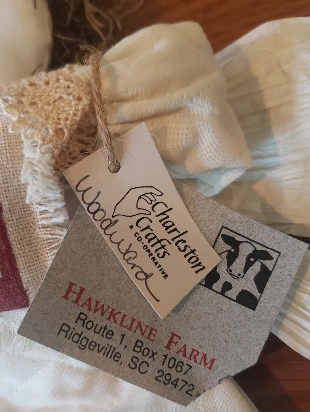NWT Wine Bottle Cover/ Decor -Handcrafted Cream Angel with House Design